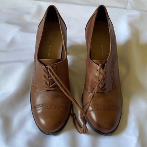 Etienne Aigner Leather Heeled Loafers
